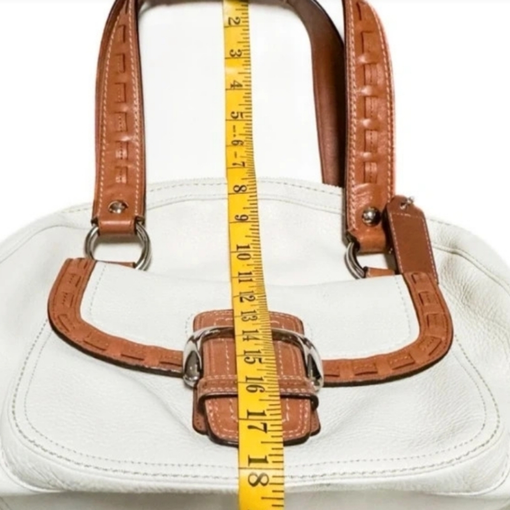 Coach White and Tan Satchel Bag - Picture 8 of 10